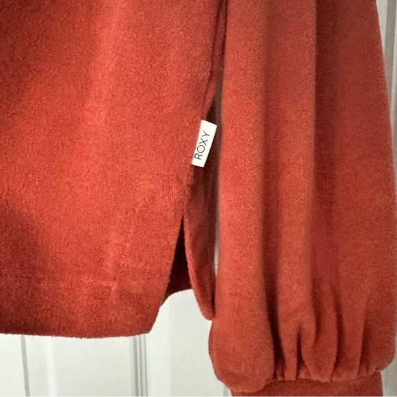 Roxy Three's Company Boxy Cardigan Baked Clay Burnt Orange Size XL - Picture 8 of 10
